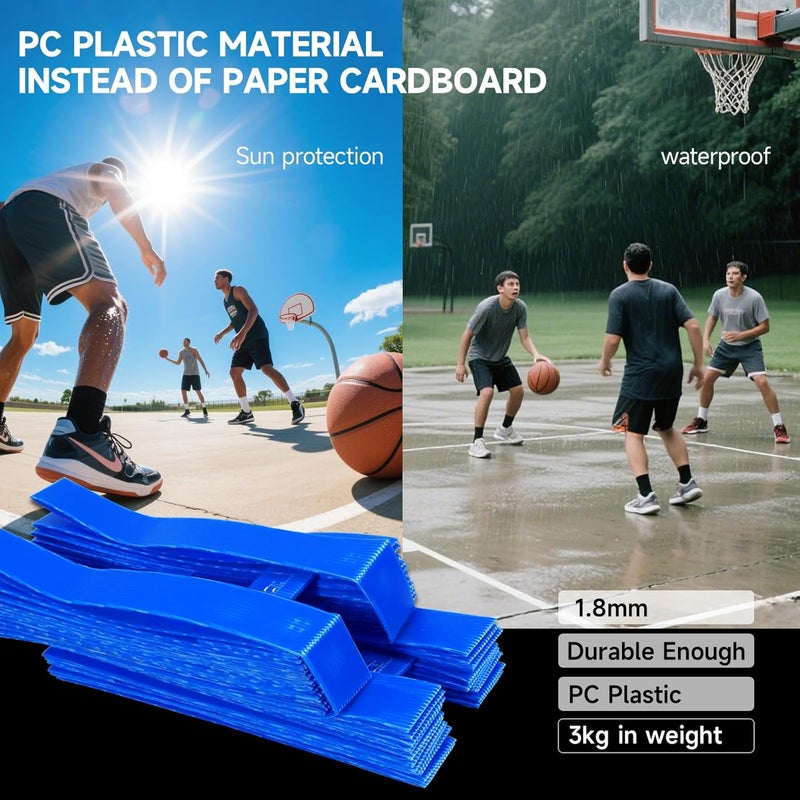 FrameFirm Reusable Basketball Court Marking Kit, Basketball Court Stencil Kit for Concrete, NOT Paper Board, Sun-Resistant, Upgrade PC Material with Install Instruction - Image 3